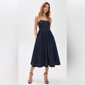 Susana Monico Denim Corset Midi Dress 33”
Size 2. Never worn. New with tags